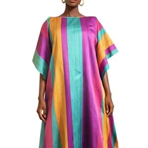 Ruth Norman New York Vintage Caftan Dress Multicolor Maxi Quiet Luxury Vibrant